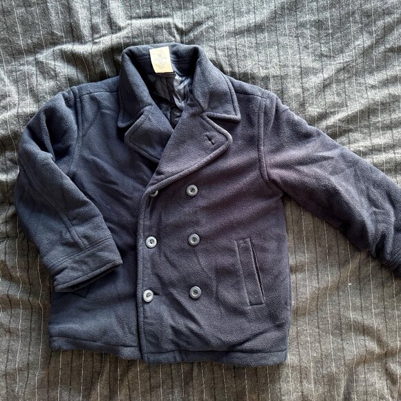 Crazy 8 Gymboree Other - Crazy 8 Gymboree Navy Fleece Pea Coat Size Medium